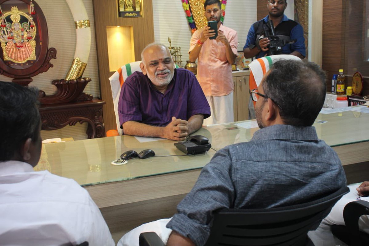 Visited the office bearers of Thrissur Paramekkav Devaswom at their Devaswom headquarters and assured them that any move by the Pinarayi government to deface the historic Thrissur Pooram would be strongly resisted and that the party would stand with the devotees. Devaswom…