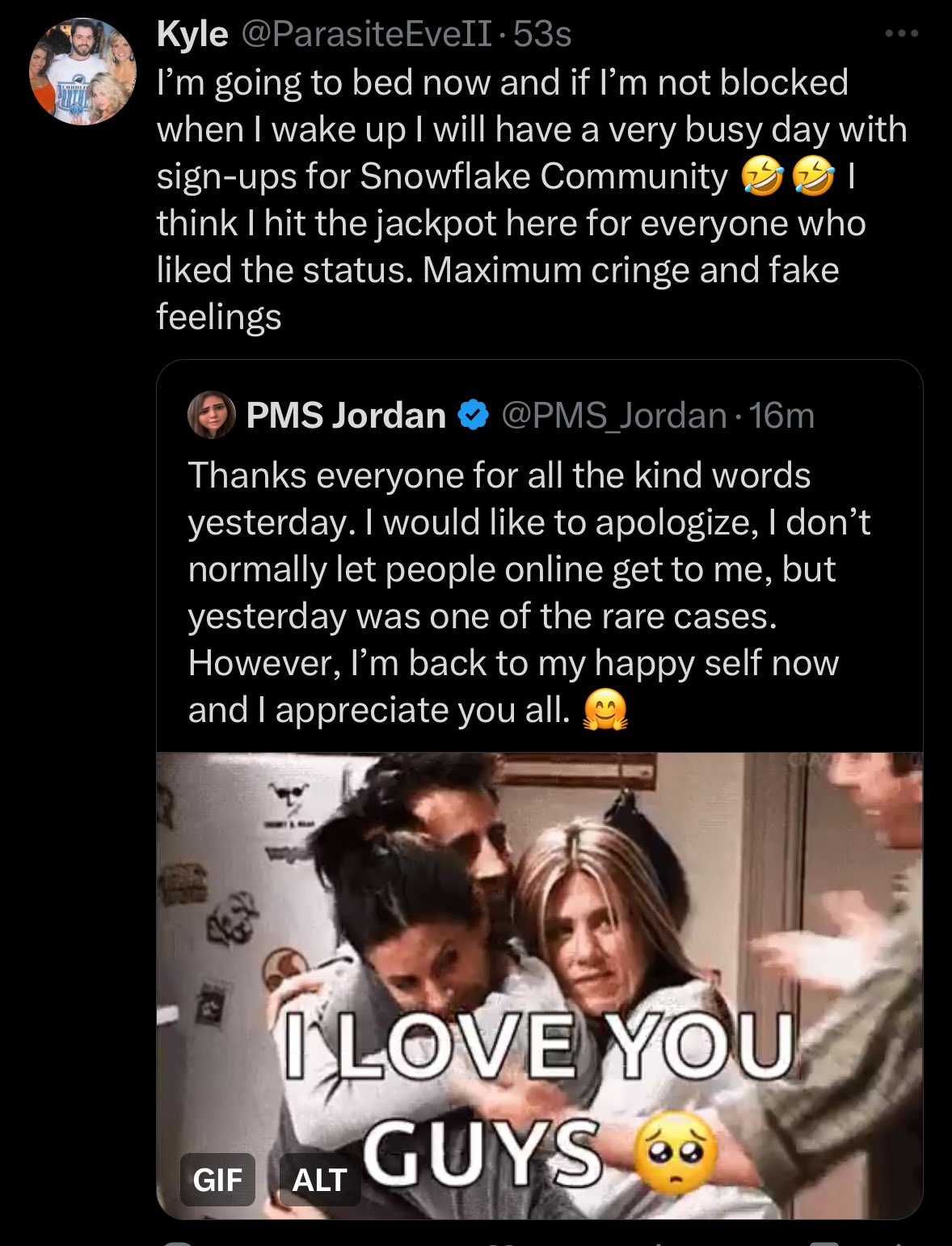 PMS Jordan on X: &ldquo;Don&rsquo;t worry you will be blocked right now. Sleep 