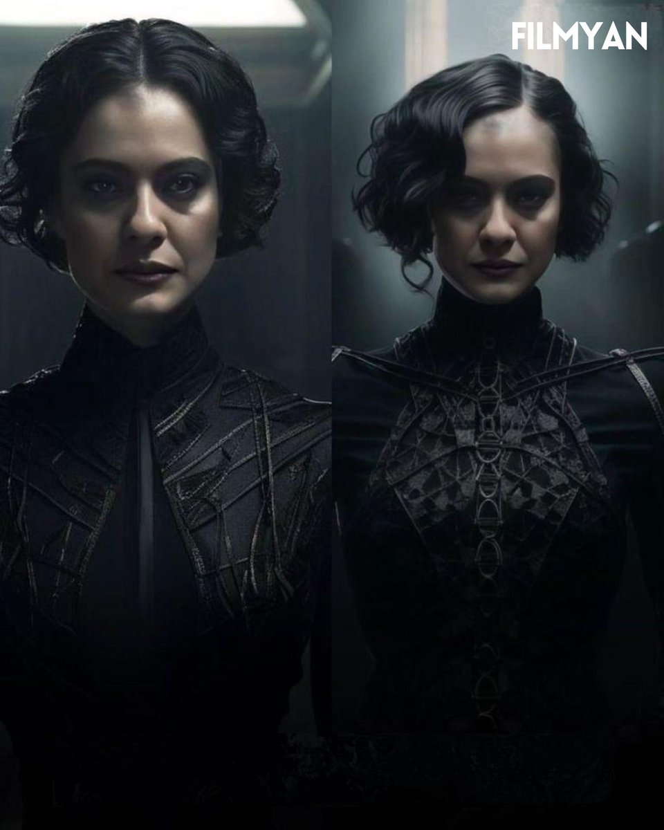 Filmyanofficial's tweet photo. #Kajol share ai pic of herself as a super villain!🖤 https://t.co/FHGxyT93yI