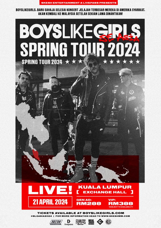 xdidiandrax's tweet photo. BOYS LIKE GIRLS coming back to Malaysia this April 2024.

🔗https://t.co/YKodgPA2ba https://t.co/ogvoRiGZT6