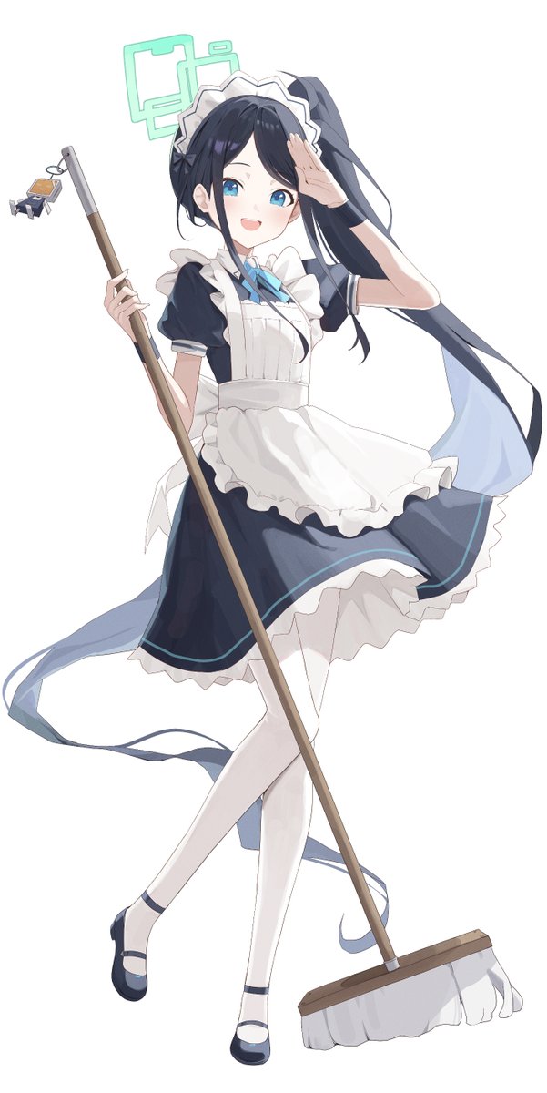 aris (blue archive) ,aris (maid) (blue archive) 1girl maid solo alternate costume long hair enmaided apron  illustration images