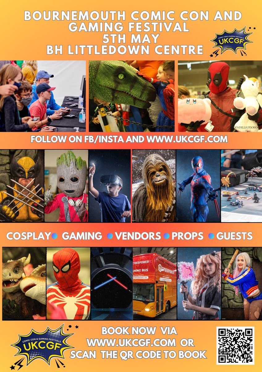 Bournemouth will be back in 2024 with both the indoor and outdoor areas so can continue to expand next year! eventbrite.co.uk/o/ukcgf-706307… #comicfans #familyfun #geek #propbuilders #gamingfestival #familyfriendly #comics #ukcgftour #comicstrip #comic #fantasy #geekmerch