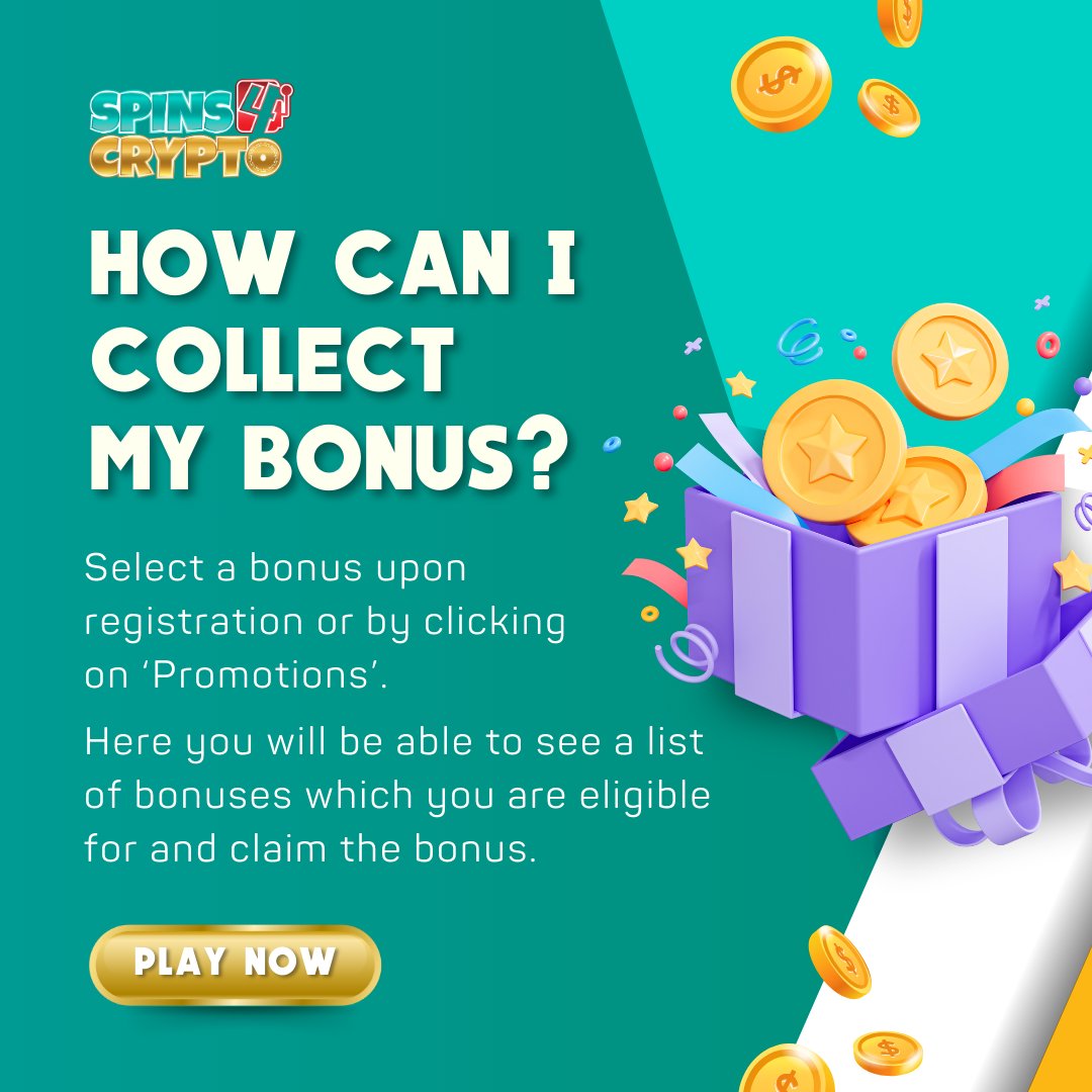 Spins4Crypto's tweet photo. How can you collect your bonuses?

✅Go to the Promotion before or after the registration process and it will show you the available promotions!

Join now!
🔗https://t.co/llwF0dpckH

#pokerface #bettingtips https://t.co/sTyeS2aJnh