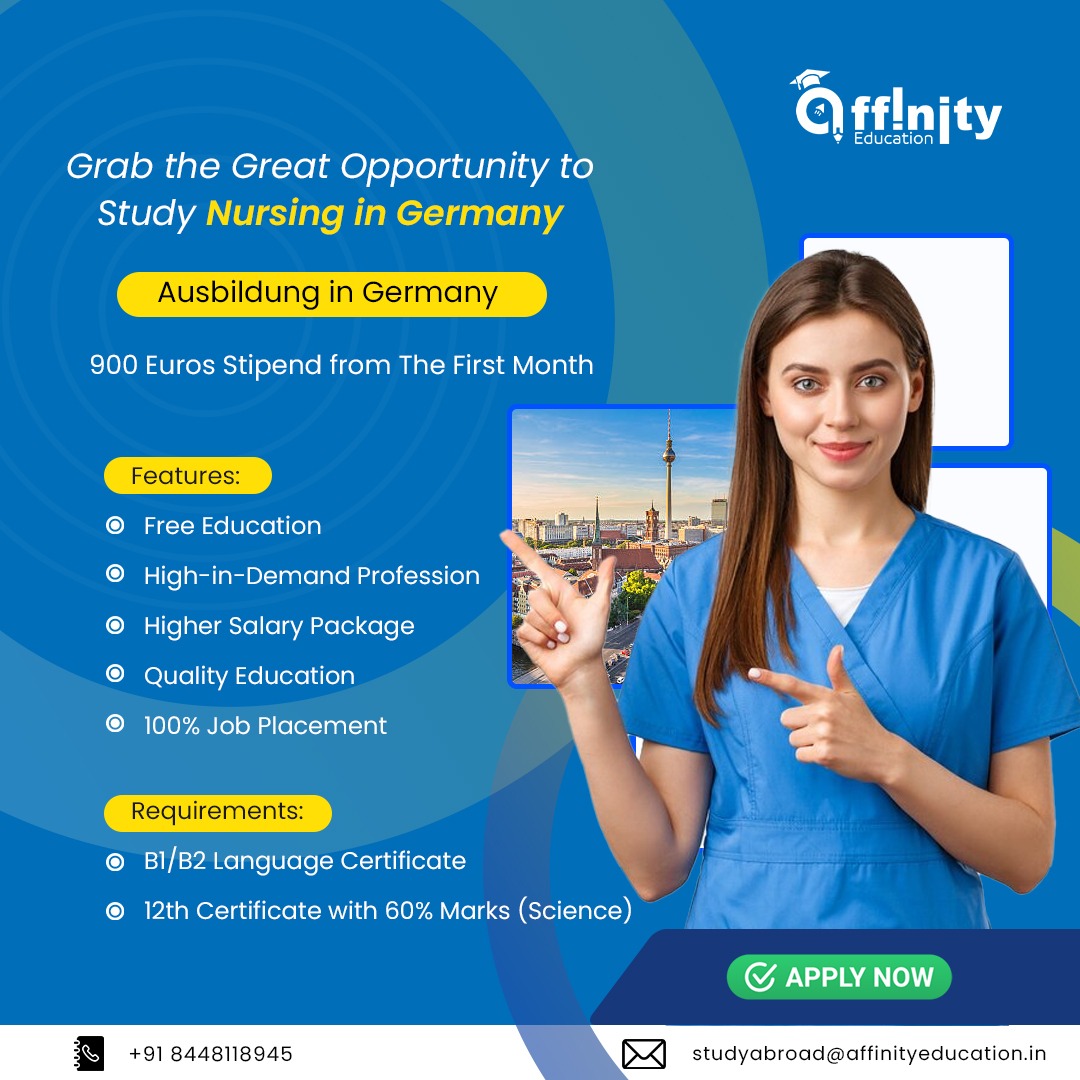 ✨ Exciting News Alert! 🎓 Grab the Great Opportunity to Study Nursing in Germany! 🏥💉 👩‍⚕️📚

🌟 #StudyInGermany #NursingOpportunity #Ausbildung #FreeEducation #CareerGoals #JobPlacement #QualityEducation #LanguageCertificate #HigherEducation #StudyAbroad #NursingCareer 🌍🏥