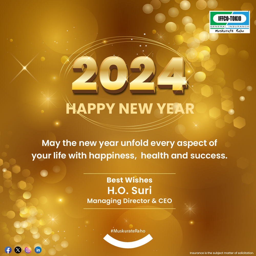 Wishing everyone a New Year filled with prosperity, teamwork, and triumphs! May the coming year bring you joy and success. #HappyNewYear @IFFCO__TOKIO