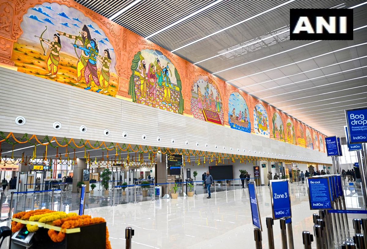 ANI's tweet photo. Visuals of the Maharishi Valmiki International Airport Ayodhya Dham, in Ayodhya, Uttar Pradesh.

Prime Minister Narendra Modi will inaugurate the newly built Ayodhya Airport tomorrow, 30th December. https://t.co/L9kmY8f9Ue