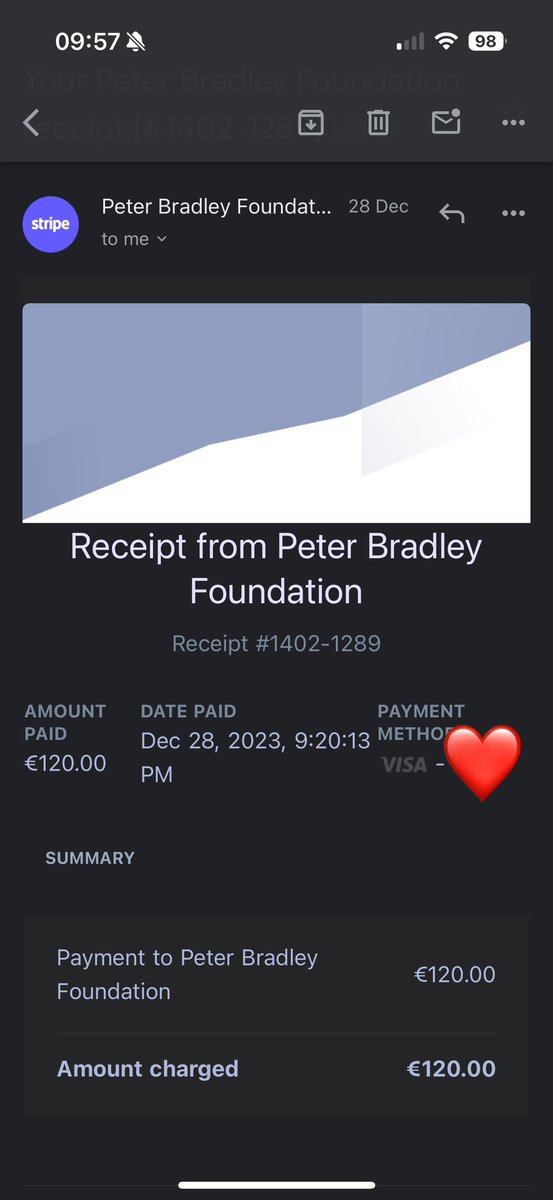 IKFalconer's tweet photo. Thanks folks 🙏🏼 
Donation gone to @ABIIreland ❤️ #StepUpForBrainInjury https://t.co/w6dIWPjJ2Q