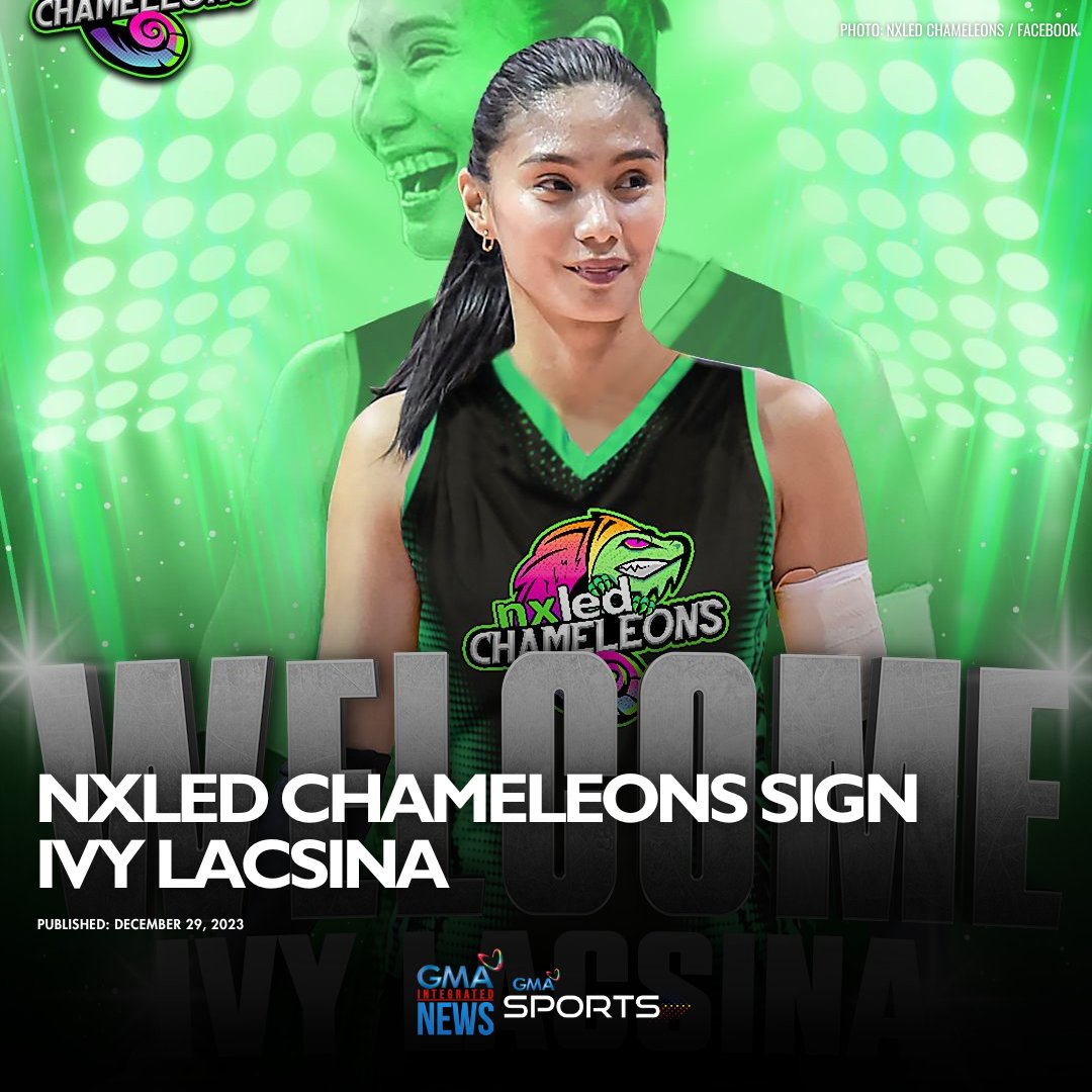 THERE'S A NEW CHAMELEON IN TOWN! 😱 Nxled just announced that they signed Ivy Lacsina. Ivy is the newest addition to the Chameleons' firepower for the PVL. Follow #GMASports for more updates on the PVL.