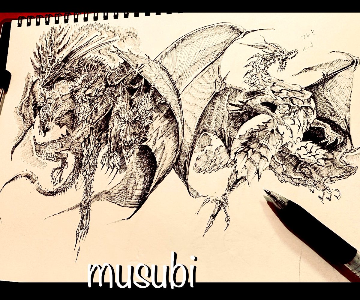 _musubi_n's tweet photo. 龍とか竜とかドラゴンとか🐉🔥🐲
練習③plus ARuFa₍₍ (ง ˙ω˙)ว ⁾⁾♬.*ﾟ
ᝰꪑ.｡oஇ……
#干支セトラ　#dragon #monster https://t.co/BhT1y7Q1Dd