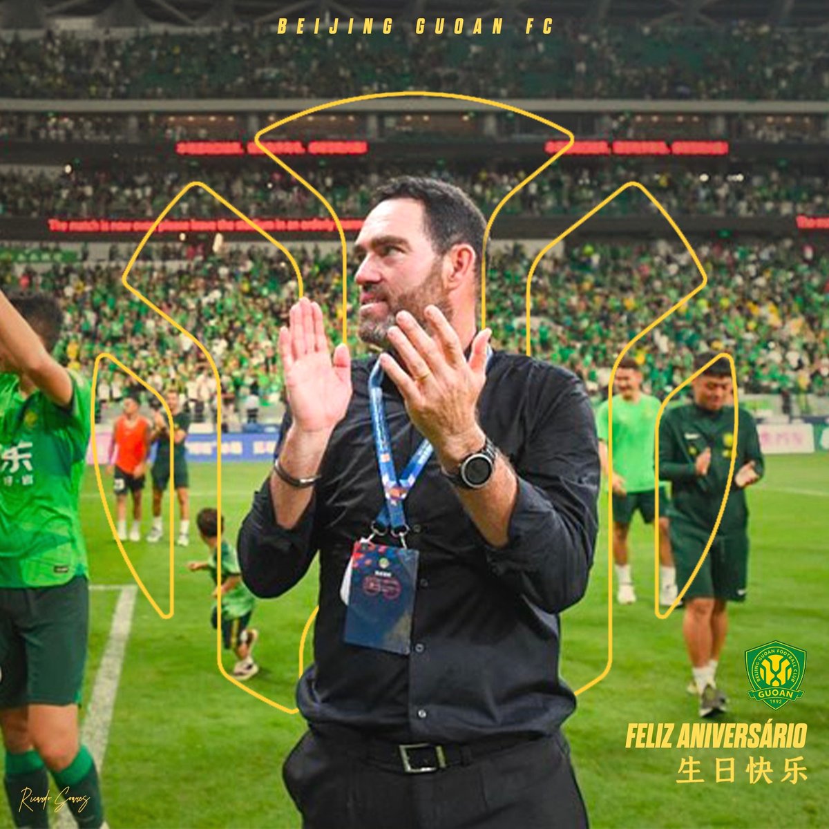 CoachRSoares's tweet photo. Celebrating 31 years of Beijing Guoan! Here's to the hard work, the team, and our fans. Excited for what's next. Let's keep going! 🟢 #BeijingGuoan31 https://t.co/dio5sZ9BXF