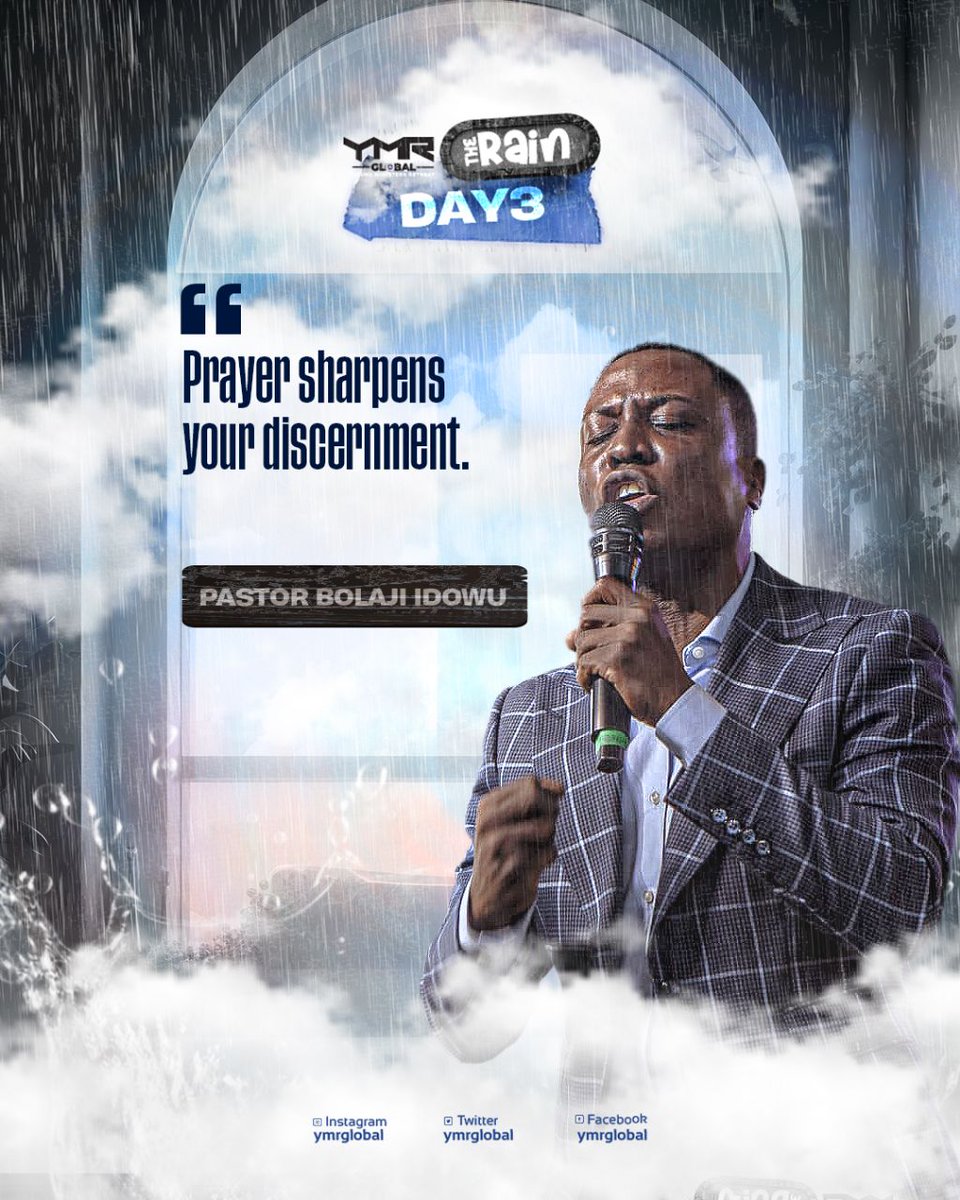 ymrglobal's tweet photo. • The best of God is not in the past but in the future.

• Prayer sharpens your discernment.

• You need discernment to know what is right and what is almost right.

- Pastor Bolaji Idowu

Morning Session
Day 3
#YMR2023
#TheRain https://t.co/SbUiNYuguy