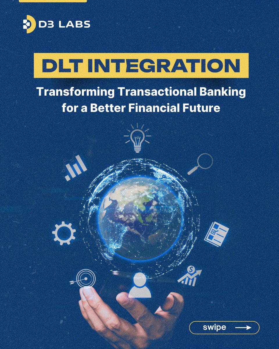 D3Labsdotio's tweet photo. Banking as we know it is evolving, and DLT's leading the charge. Imagine real-time transactions, efficient costs, and secure transaction. Join the transformative wave and explore the vast potential of it!

#DLT #DLTInnovation #Banking #D3Labs https://t.co/7JxxPmzror