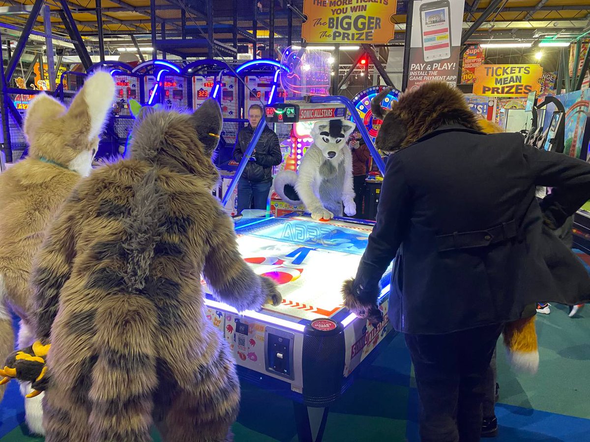 hroar (@hroardog) on Twitter photo Throwback to the beginning of the year on Brighton pier, playing air hockey against <a href="/Kitzen_Waffles/">Waffles</a> and <a href="/TimesNewHomo/">โก๏ธ choob.bsky.social</a>. With thanks to our umpire <a href="/kurobatte/">kuro</a>.
๐ท: <a href="/DrHappygrowl/">Huxley ๐ Confuzzled</a>
#FursuitFriday Throwback to the beginning of the year on Brighton pier, playing air hockey against <a href="/Kitzen_Waffles/">Waffles</a> and <a href="/TimesNewHomo/">โก๏ธ choob.bsky.social</a>. With thanks to our umpire <a href="/kurobatte/">kuro</a>.
๐ท: <a href="/DrHappygrowl/">Huxley ๐ Confuzzled</a>
#FursuitFriday