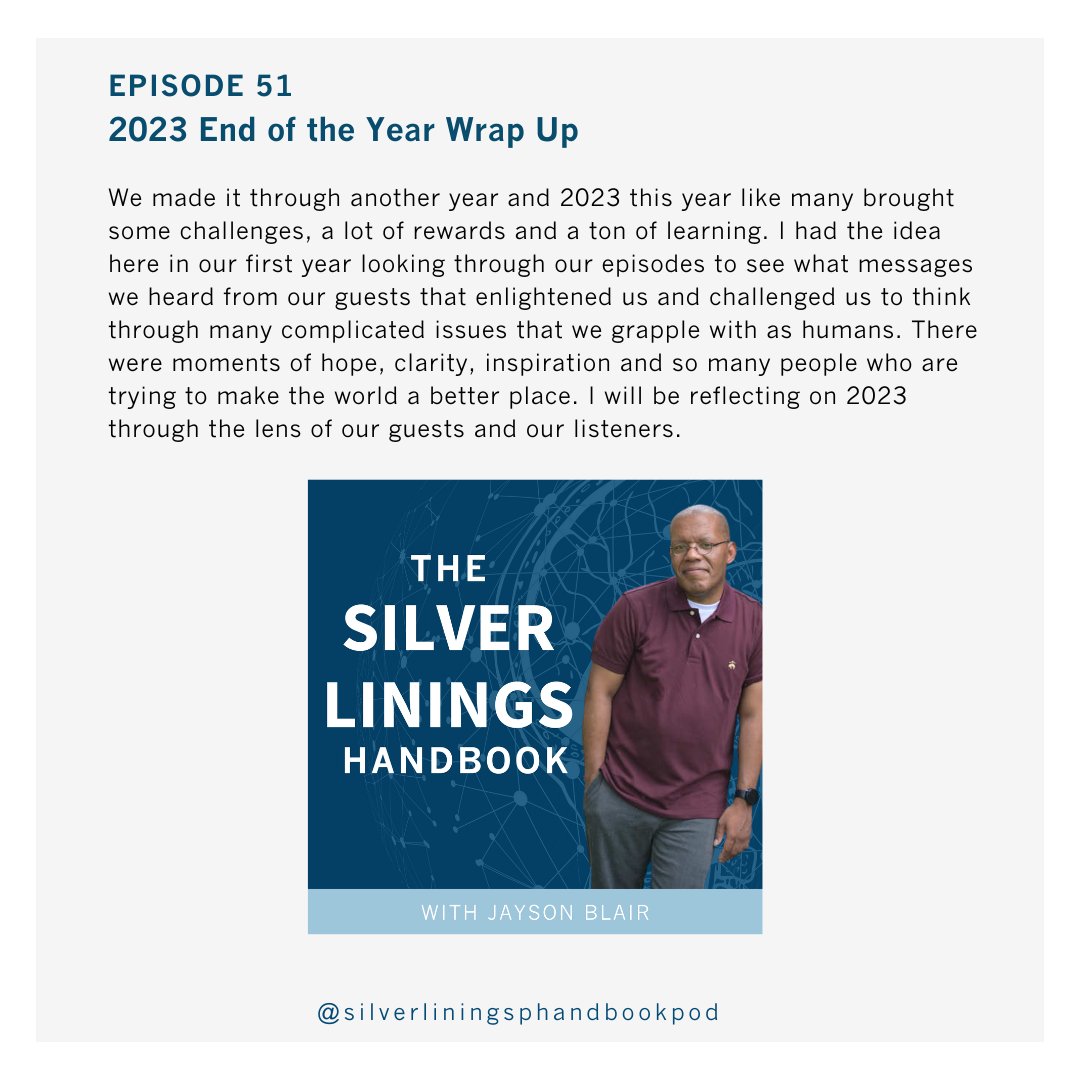 SilverLiningsHB's tweet image. We step back on today&apos;s episode to take a look at what we learned from the more than 50 guests we had on the podcast this year. Check it out
bit.ly/41GTVwL