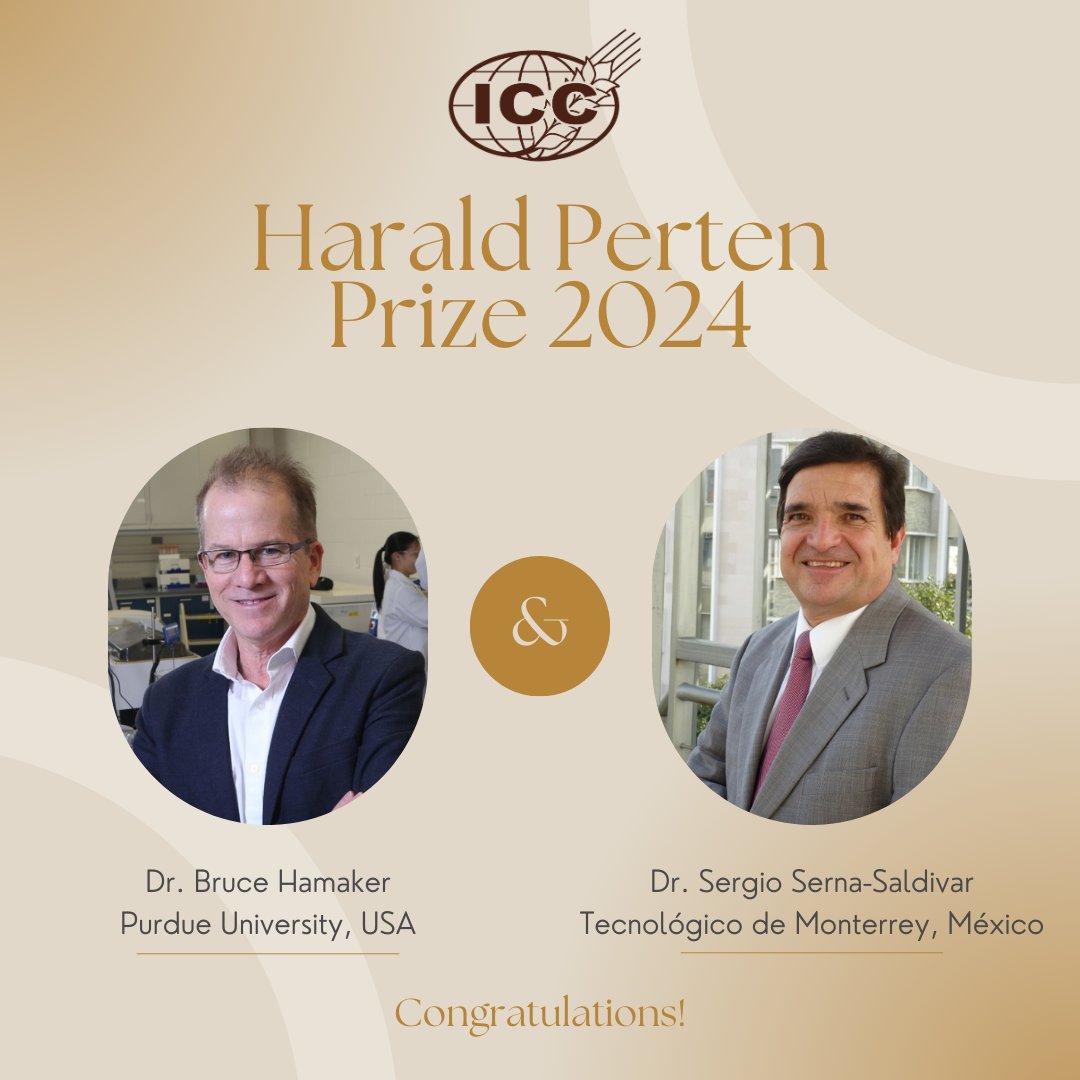 🌟 Welcoming 2024 with Winning News! 🌾

We're proud to present our 2024 Harald Perten Prize winners: Dr. Bruce Hamaker and Prof. Sergio Serna-Saldivar ✨

Learn more 🚀 bit.ly/ICCPerten24 

#ICCCereals #HaraldPertenPrize #NewYearWinning #Awards