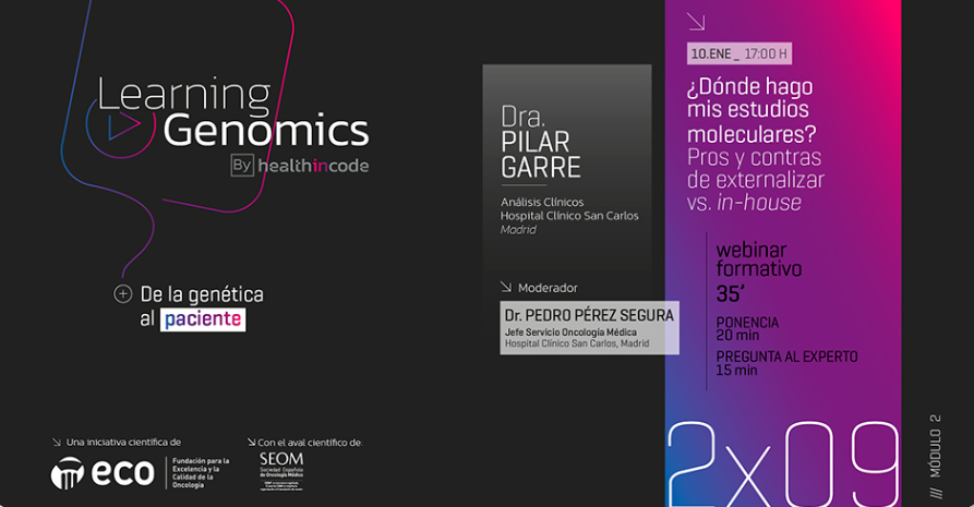 FundacionECO's tweet photo. 🧬 ¿Te animas a comenzar el año renovando tus conocimientos en #oncogenética?
Inscríbete a un nuevo #LearningGenomics by @health_in_code sobre estudios moleculares (10 de enero)
🗣 Con la Dra. Pilar Garre
Más información 👇
https://t.co/hdul2oPDVZ https://t.co/EPAIoEiBPE