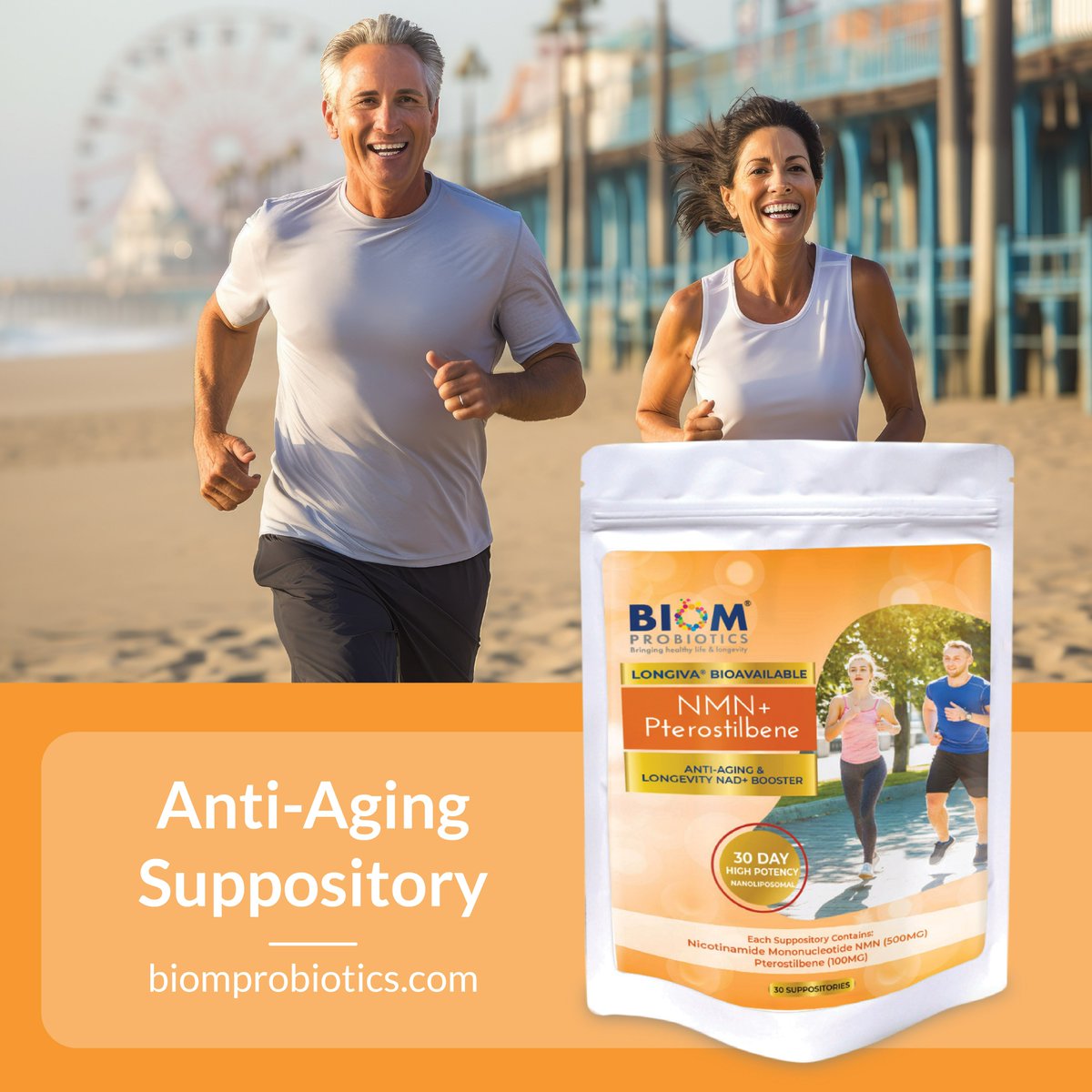 Unveil the secret to timeless vitality with Biom NMN (500mg) + Pterostilbene Anti-Aging Suppository! Harnessing the power of NMN and Pterostilbene, this revolutionary blend takes an innovative approach to anti-aging.

Buy: bit.ly/3RYU1fX

#AntiAgingRevolution #BiomNMN
