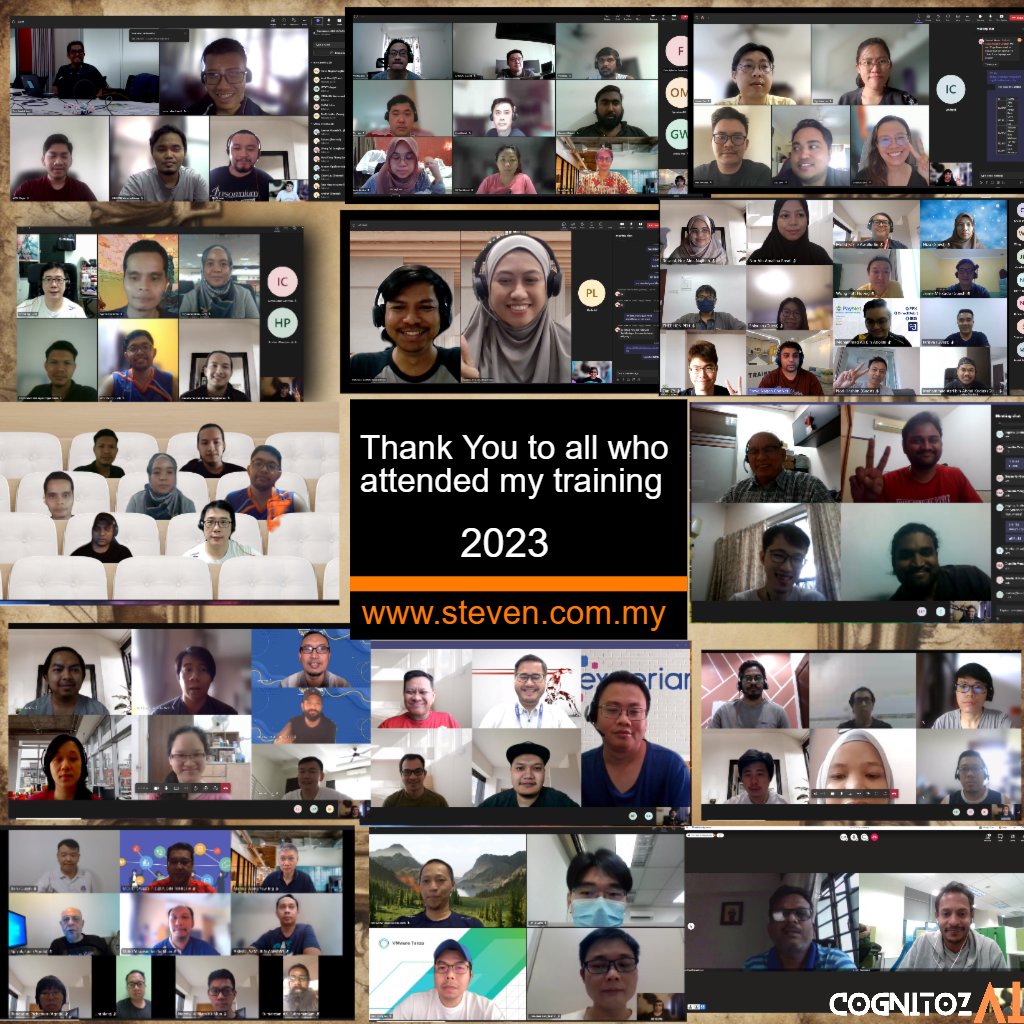 stv77's tweet photo. Grateful to everyone who joined my virtual instructor-led training in 2023. As the year comes to a close, I eagerly anticipate the opportunities that 2024 will bring! Wishing you all warm greetings and a joyous new year. #VirtualTraining #ProfessionalDevelopment #NewYear2024 https://t.co/74qEAhSdLS