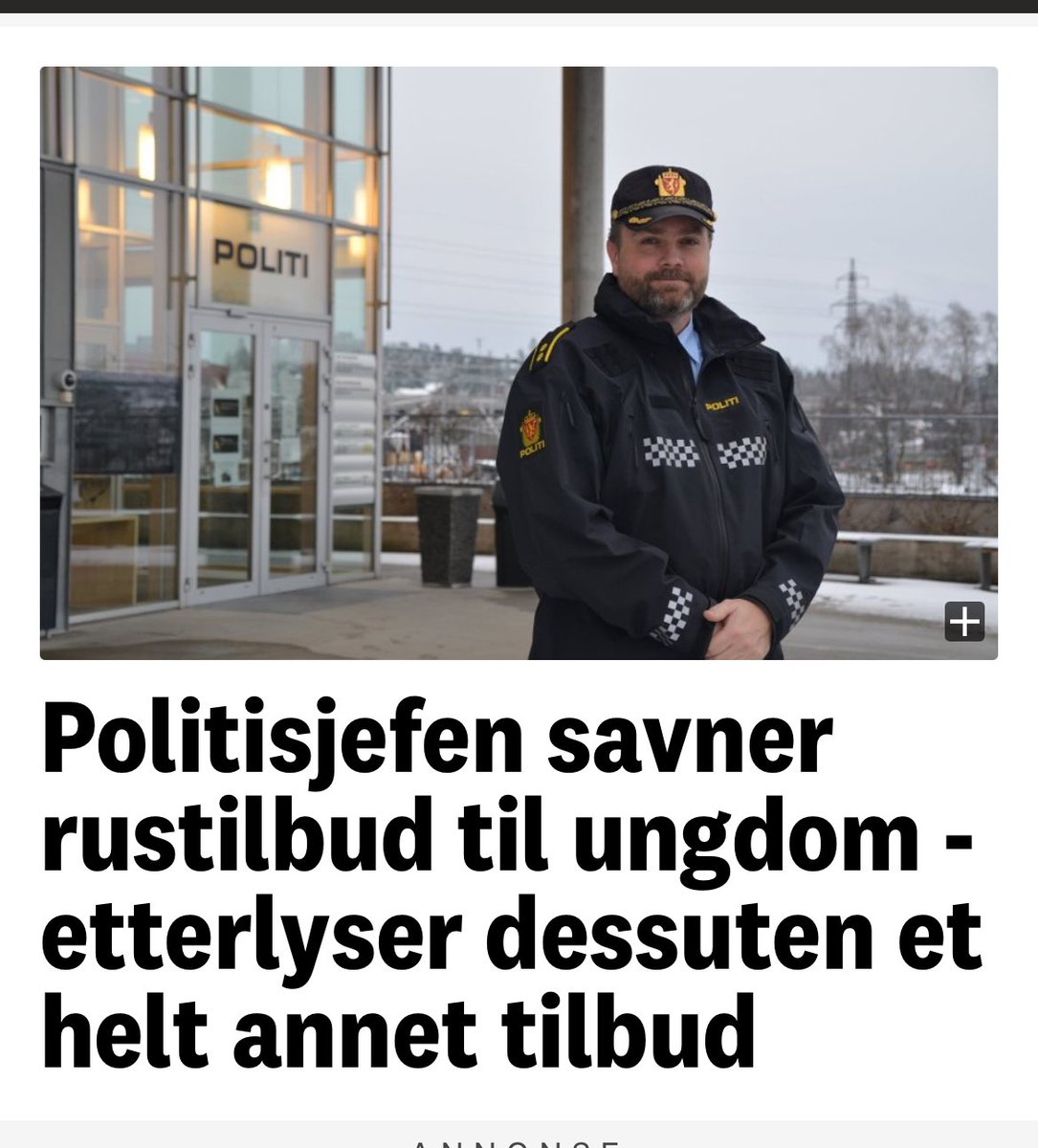 Savner tilbud til ungdom med rusutfordringer hadde nok vært en bedre overskrift.. 😅