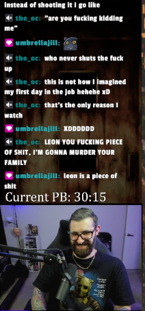ocboomer's tweet photo. My twitch account "the_oc" has been suspended for "Serious Violent Threats". I've made a joke threatening a a video game character (Leon Kennedy, RE2) and it was completely taken out of context, my appeal was rejected.  @TwitchSupport  @TwitchSupportUK @Twitch Clip posted below. https://t.co/JUBwutXxvX