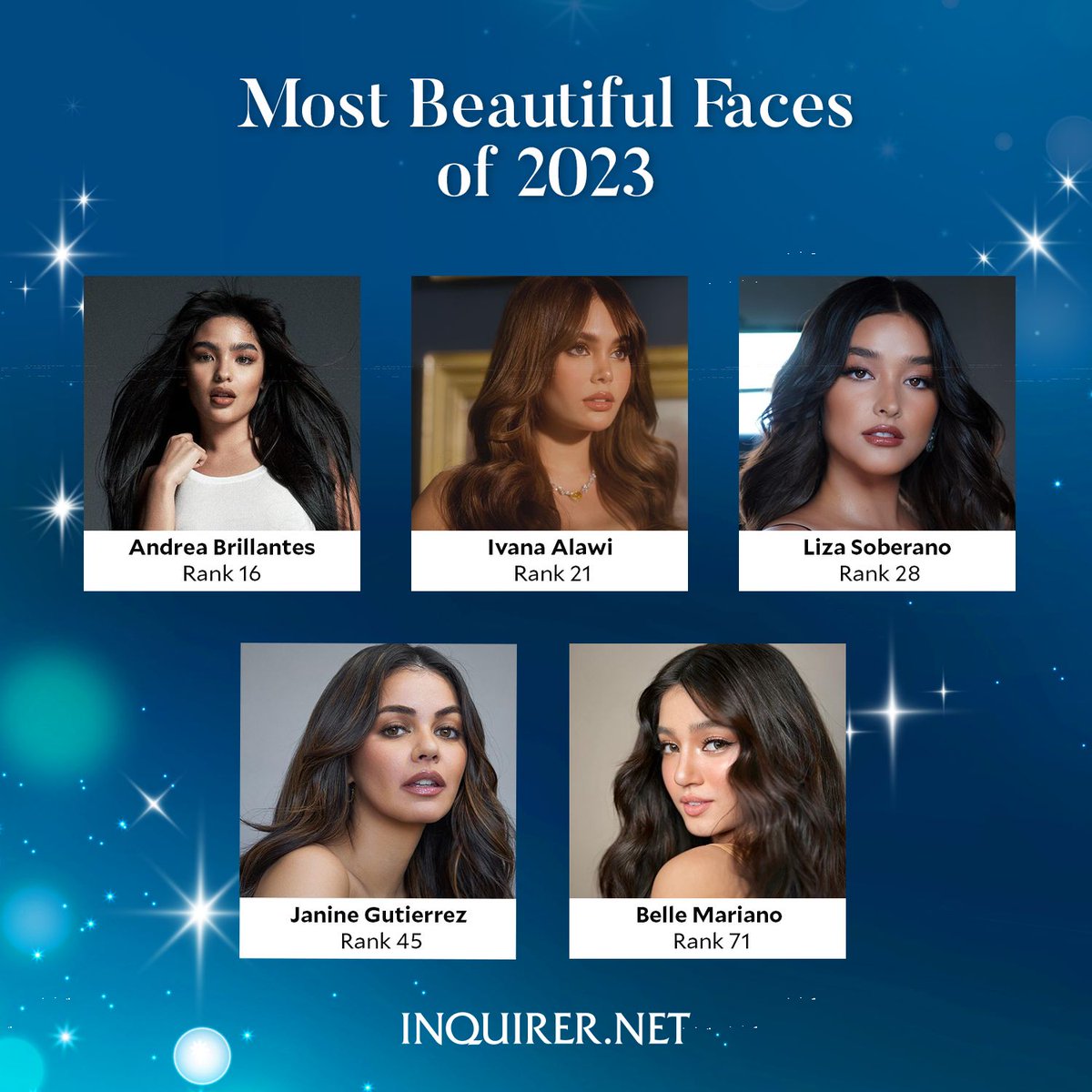 inquirerdotnet's tweet photo. FILIPINA BEAUTIES 🇵🇭

Andrea Brillantes is the highest Filipina personality in the Top 20 rankings of TC Candler’s “The Most Beautiful Faces of 2023.” This marks her first time on the annual list.

READ: https://t.co/FXxpXVbmyJ https://t.co/o0JnaqMML6