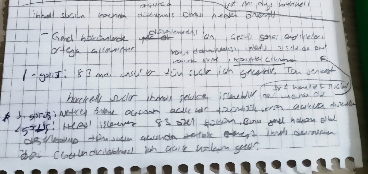 Ya simdi o konuda 3 farkli gorus var ama yinede notlarima bakmak istiyorum dedigim notlarin vaziyet