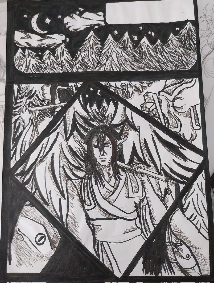 DMei0909's tweet photo. Uma de minhas tentativas de fazer um quadrinhos da minha história- mas fiquei sem tinta preta depois e não vendiam mais o refil desse pincel"""._.)
Não sei ainda se tem chance de eu continuar a desenhando, mas quem quiser saber da história posso deixar o link do spirit https://t.co/PxtHzLa4jV