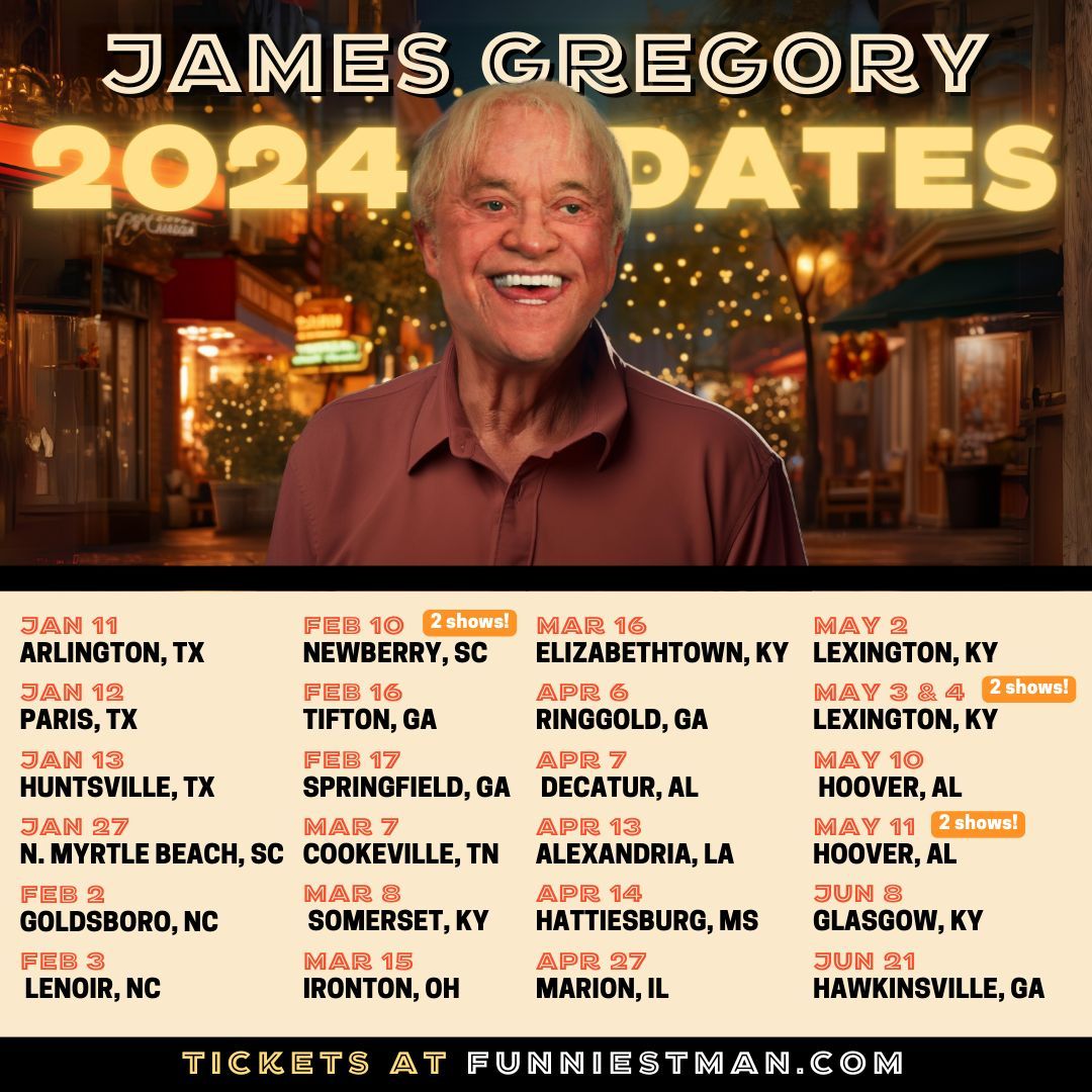 See ya in the New Year! 

Tickets at funniestman.com 

#jamesgregory #jamesgregorycomedy #standupcomedy