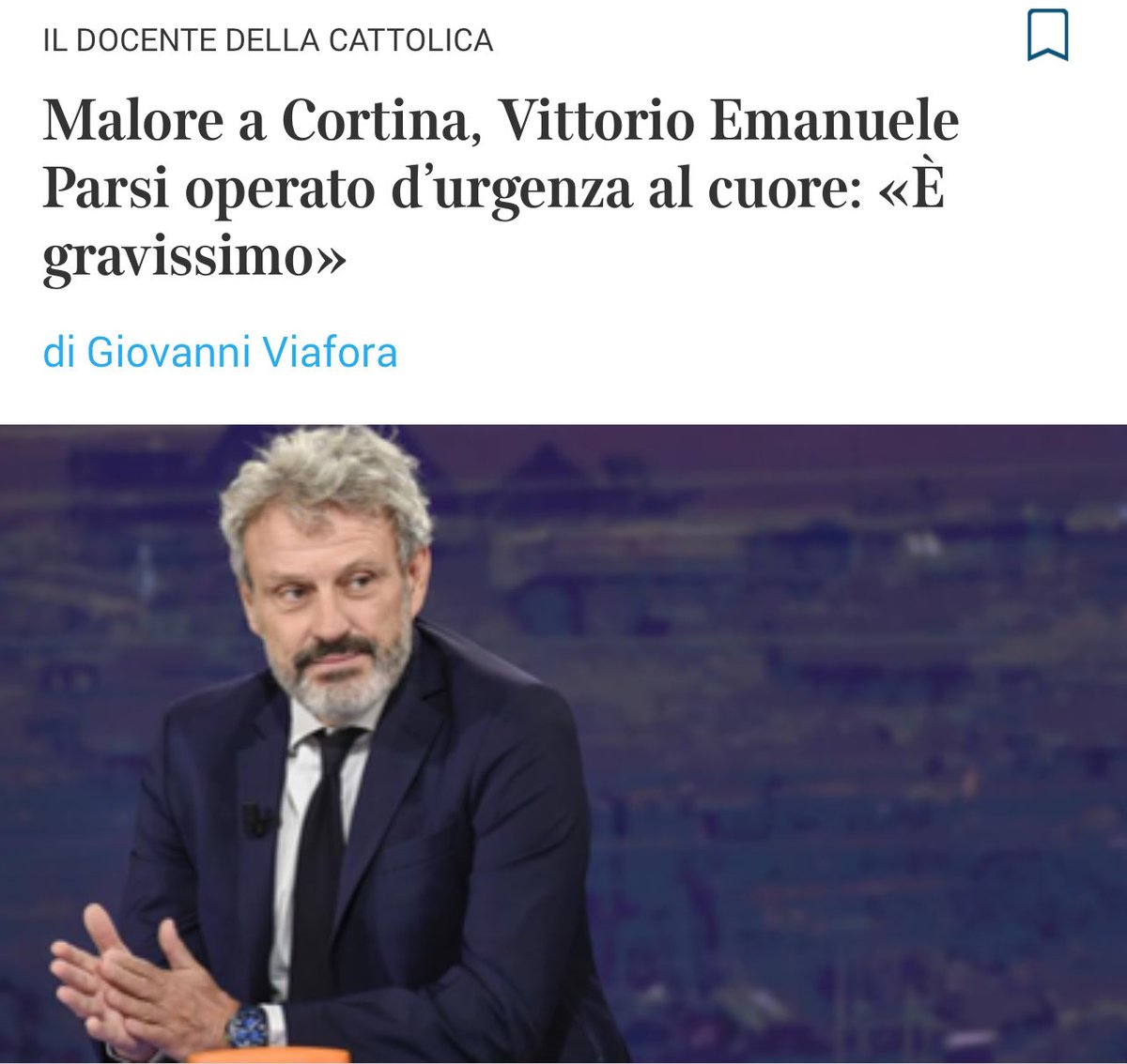 Professore ⁦<a href="/VEParsi1/">Vittorio Emanuele Parsi</a>⁩ abbiamo bisogno di Lei.
Forza Vittorio Emanuele #Parsi!