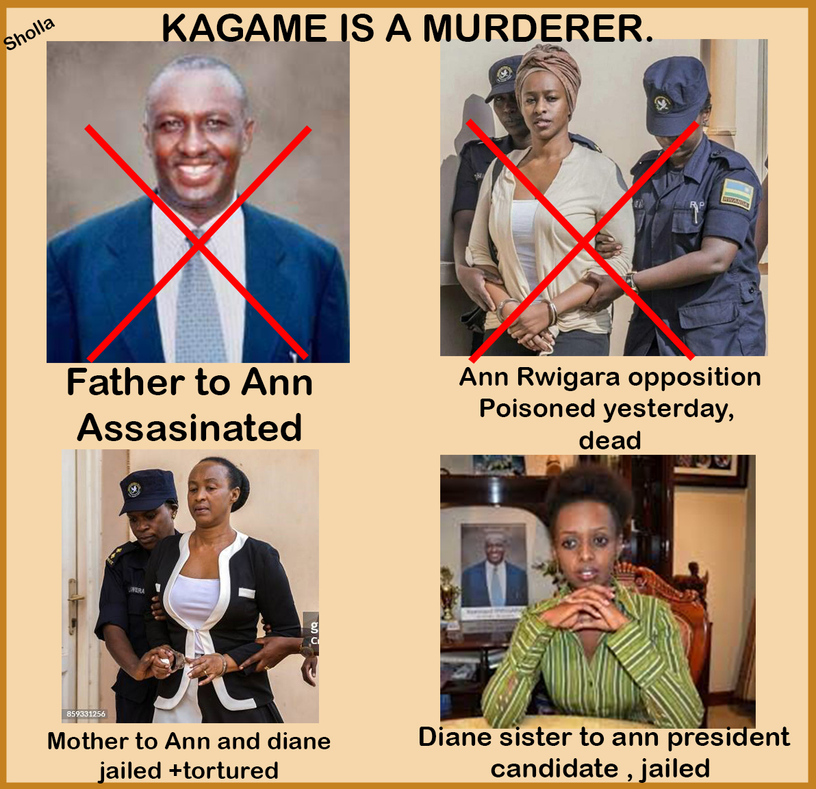 sholard_mancity's tweet image. If you agree with me that Paul Kagame belongs in jail at the ICC u won't pass without liking this tweet❤Diane Rwigara said she'd vie to president in Rwanda .  Kagame then allegedly unalived her father, jailed her mother , jailed her sister anne rwigara &amp;amp; poisoned her David ndii