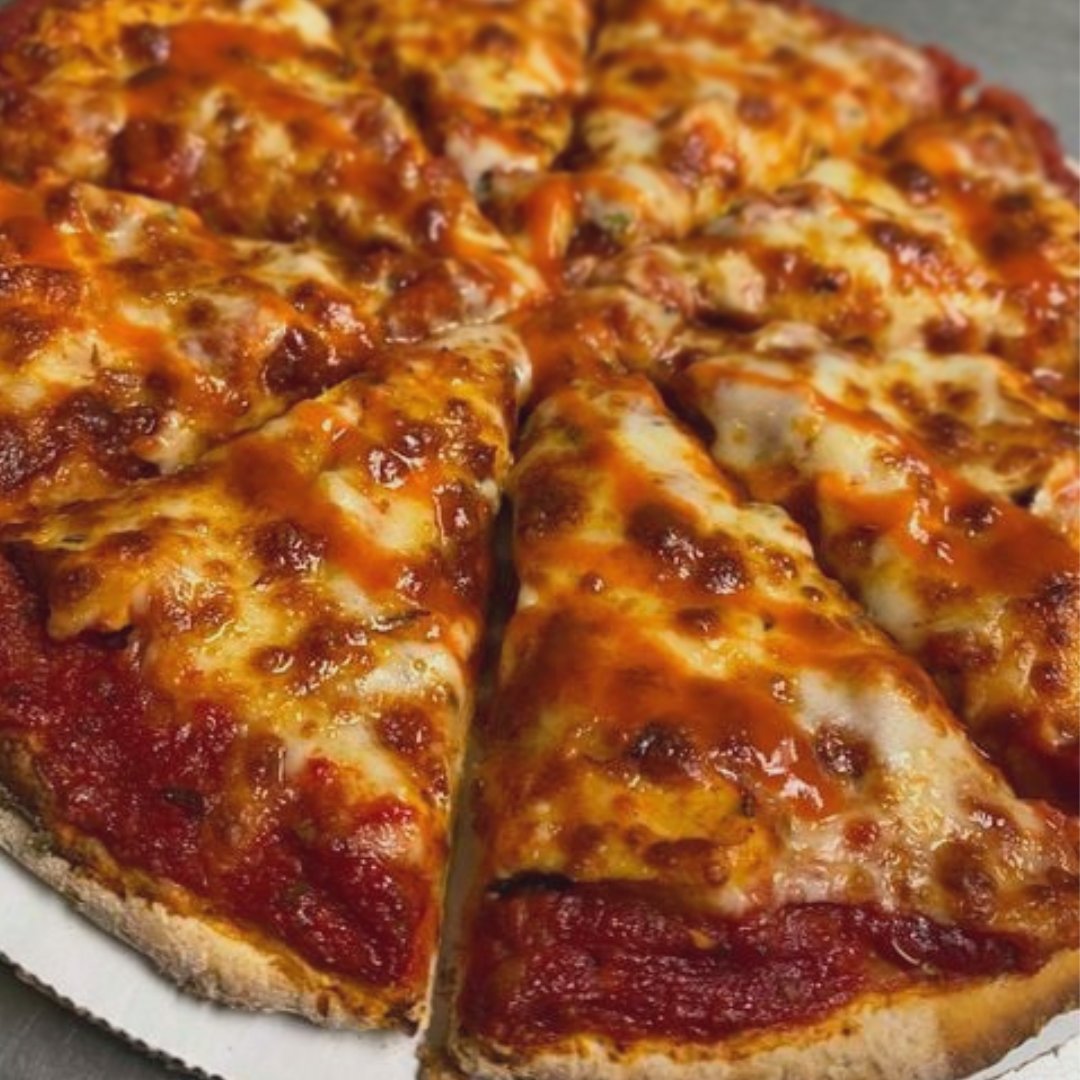 It's the best season to order our #12 Buffalo Chicken Specialty Pizza. Topped with chicken, red onion, and layered with Frank's Red Hot sauce. #wintermeals #buffalochickenpizza #spicypizza #buffalochicken #pizzanearyou #pizzalovers #pisapizzacountryside
