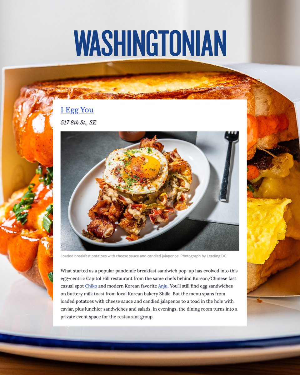 And we can’t wait to keep the good egg vibes going in 2024 🥚🎉

See you this weekend for the last brunch of the year! We’ll be open regular hours both New Year’s Eve and New Year’s Day (8am-4pm). 

Thank you <a href="/jsidman/">Jessica Sidman</a> <a href="/washingtonian/">Washingtonian 🌸</a> for the feature 🗞️⭐️