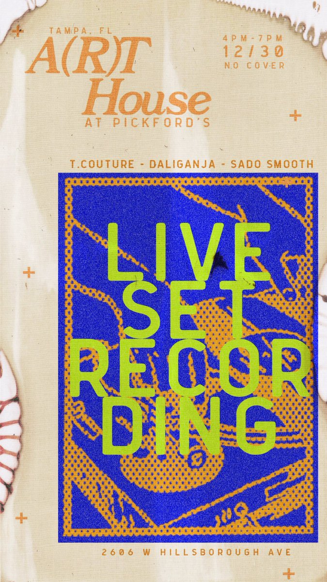 Daliganja's tweet photo. @ARTHousefl is back tomorrow! With @SadoSmooth @tempesttcouture and @Daliganja DJ sets- no genre, just vibes! https://t.co/ocpW5k6rz9
