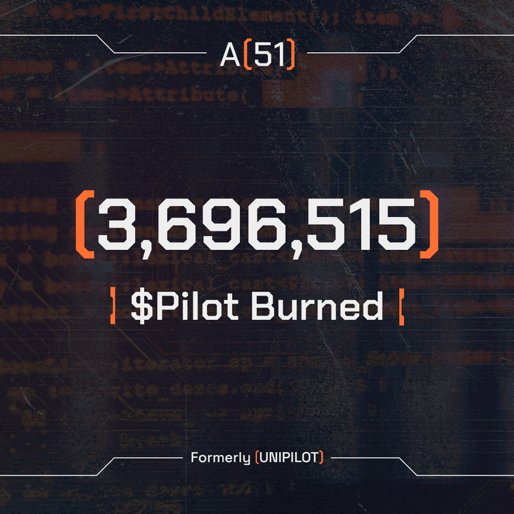 Up to 3.6 million $PILOT tokens have been burned and new $A51 claimed! Have you claimed yours yet?
Go on to claim.a51.finance now and claim!

Ready to earn with your new tokens? Head over to quickswap.a51.finance/add?vault=0xc7… to provide liquidity on $A51/$MATIC to get your rewards!