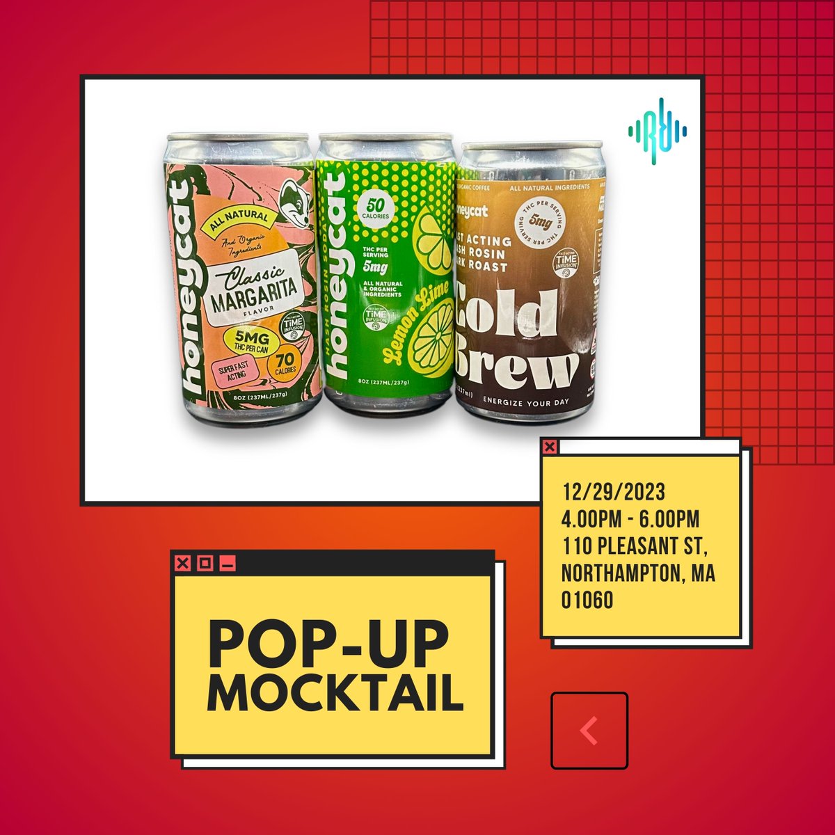 Join us in Northampton for some tasty Mocktails with Honeycat on Friday 29th December 4PM🍃💨💚