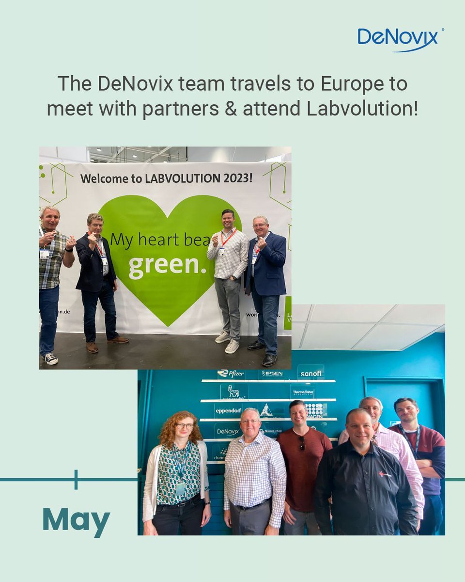 DeNovix's tweet image. Next in our DeNovix #YearInReview ⏰🔙 

♻️ April: The CellDrop passes the 10 million mark for plastic #cell counting slides saved

🏙 May: The DeNovix team travels to Europe to meet with partners &amp;amp; attend #Labvolution