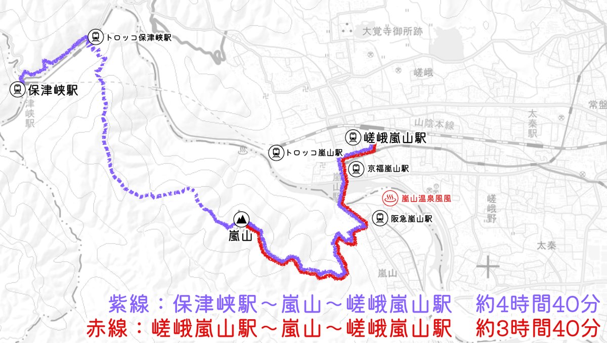 2回嵐山に行ってみての展望スポットまとめです 調べたらこの山域一帯を「嵐山」と呼ぶそうなので、5.5章のラストはここのどこかの出来事なんだ……!って歩くだけでもテンション爆上がりでした😊京都御所も確認できたので、道満さん内裏もばっちり見えてたんじゃないかな、、、 