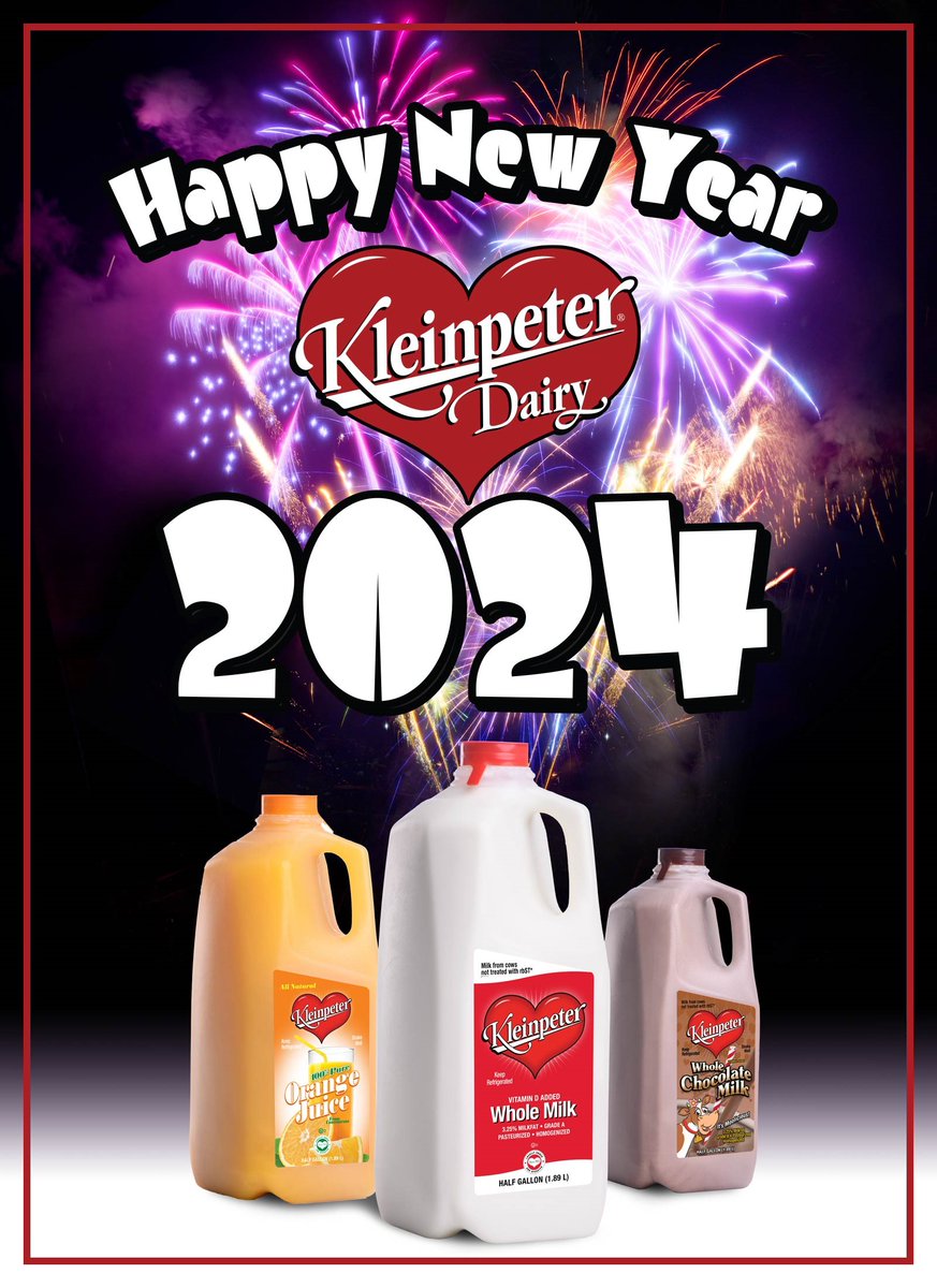 Everyone at Kleinpeter Dairy is wishing you and all your loved ones health, happiness, and prosperity in the new year!