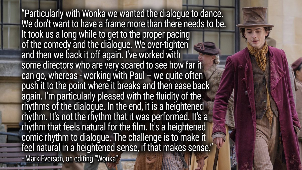 ART OF THE CUT discusses the editing of "WONKA" with editor Mark Everson. Pacing dialogue to sing! (literally and not)
READ: borisfx.com/blog/aotc/baft…
LISTEN: bit.ly/AOTC-WONKA-pod
<a href="/ACEFilmEditors/">AmericanCinemaEditor</a> 
<a href="/borisfx/">Boris FX</a> 
<a href="/jumpdesktop/">Jump Desktop</a>