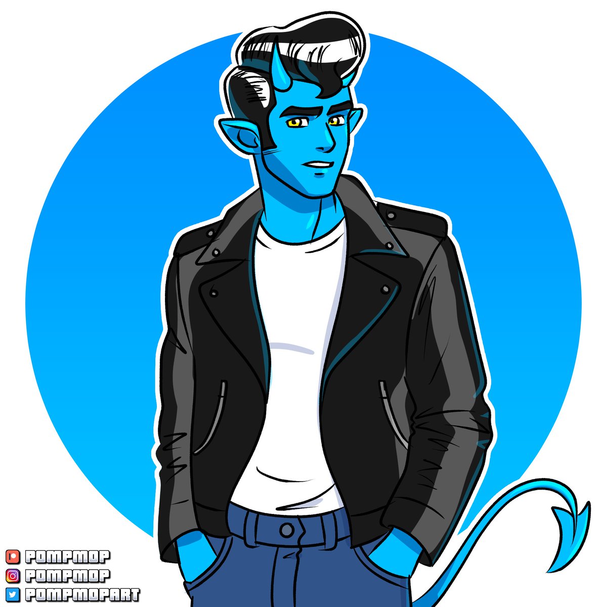 PompMopArt's tweet photo. Here's a blue greaser demon in a leather jacket!
If you enjoy my work, please support it!
https://t.co/O5OBTJZ2pu๐ณ๏ธโ๐
#gayart #gayartist #queerart #queerartist #lgbtart #lgbtartist #lgbtqart #lgbtqartist #pompadour #pompadours https://t.co/pl0OilNJsx