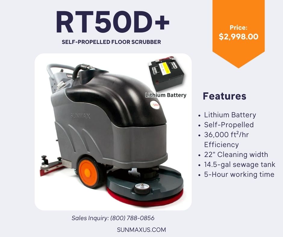 Self-Propelled Battery Powered Floor Scrubber Dryer 22 RT50D+ Lithium  Battery