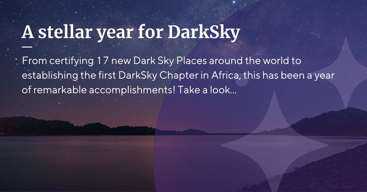 As 2023 comes to a close, let’s celebrate an incredible year for the dark sky movement. Take a look at DarkSky’s top five accomplishments! bit.ly/48bLmg3 #darkskyinternational #darksky #lightpollution #wildlife #astrophotography #2023