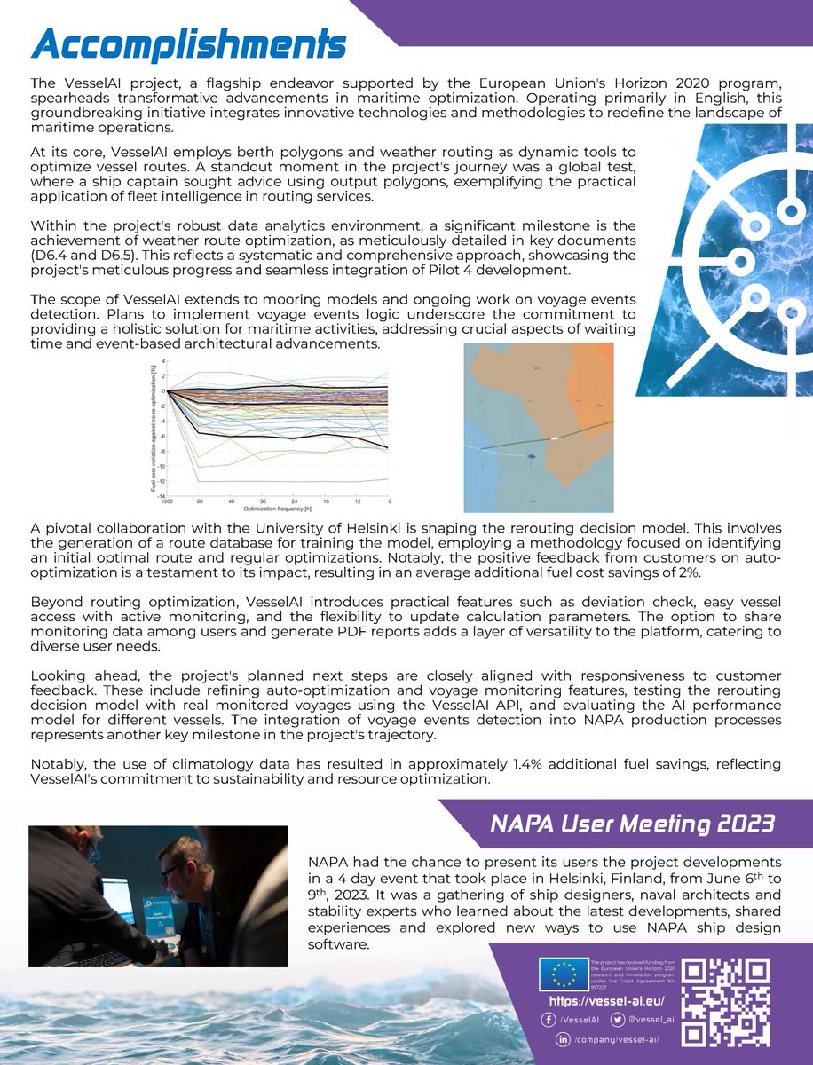 🌊 Set sail with our latest Newsletter #7!
Step into the future with Pilot 4 of VesselAI!

We're boosting fleet operations with accurate vessel performance, dynamic voyage plans, and smarter ship insights. NAPA's exploring AI to enhance maritime practices.
lnkd.in/dWrGmi-E
