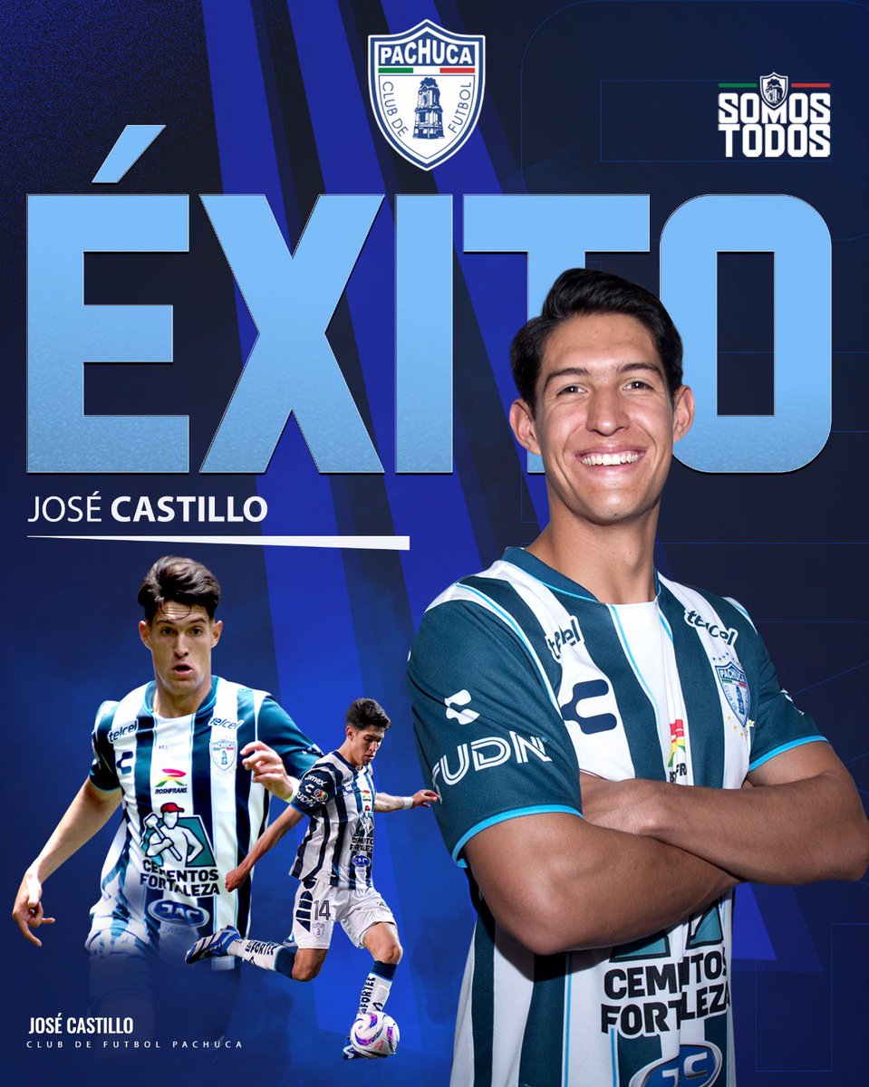 Tuzos's tweet photo. 👏🏻 | Por tu formación en nuestros colores sabemos que triunfarás.

Gracias por defender al Club de Futbol Pachuca. Te deseamos éxito en tu próximo reto, José Castillo.

#PachucaSomosTodos🤍💙 https://t.co/O8Iwygbc6K