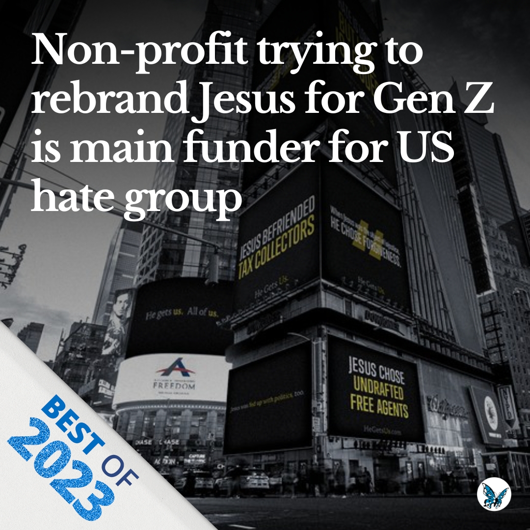 Best of 2023: Non-profit trying to rebrand Jesus for Gen Z is main funder for US hate group. The Servant Foundation, known for its He Gets Us ad campaign, is the main funder for Alliance Defending Freedom Read more: opendemocracy.net/en/5050/servan…