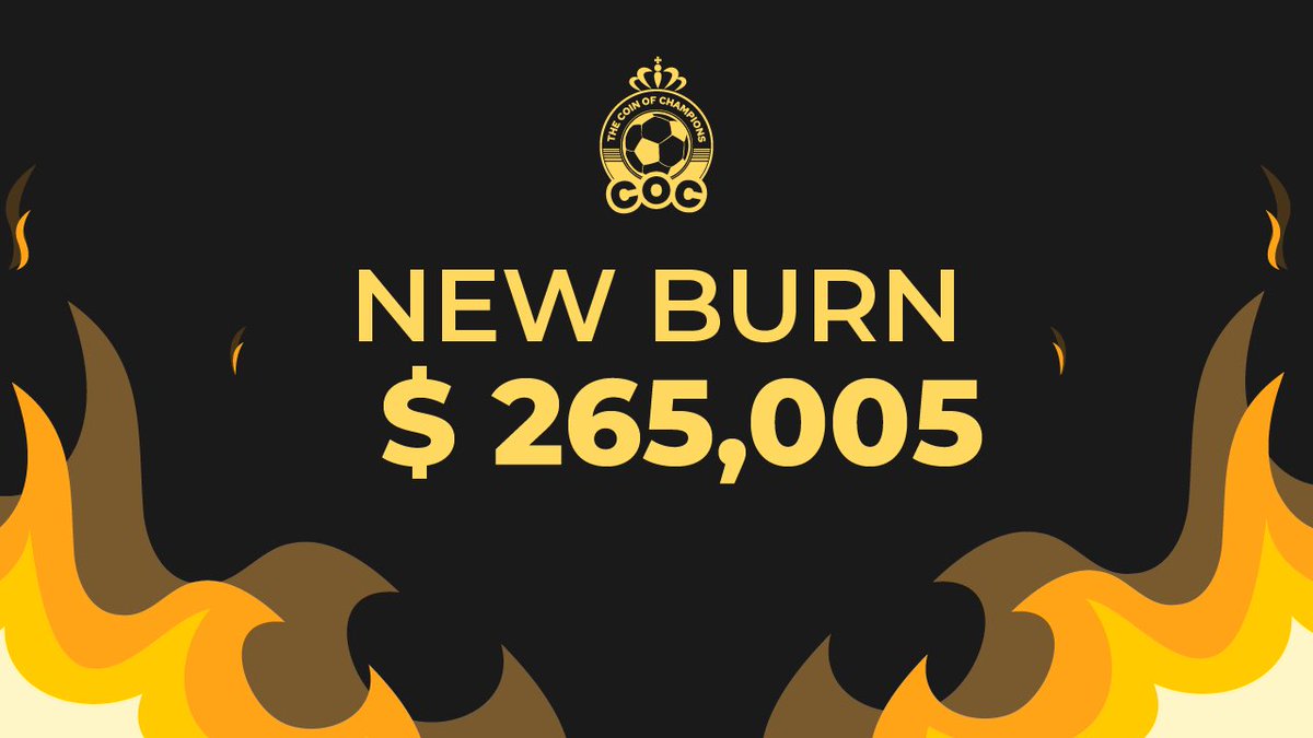 18.125.000.000.000 COC (worth 265,005 USD) has been burned! (Anticipated burn of Dec. 30).🔥🔥 bscscan.com/tx/0x6a5d59a3d… #COC #coinofchampions #burn #BSC