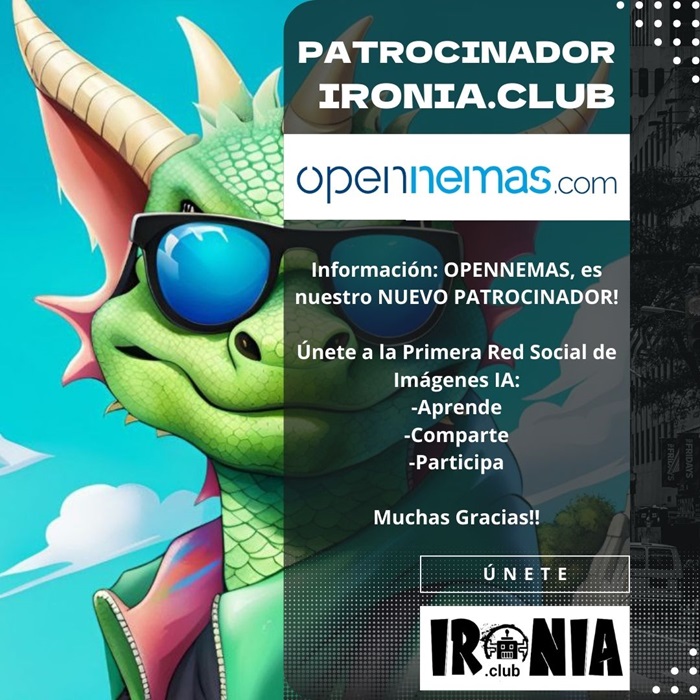 Me hace mucha ilusión, comunicar que <a href="/opennemas/">𝙊𝙥𝙚𝙣𝙣𝙚𝙢𝙖𝙨 | CMS & SEO para medios</a> y <a href="/macadanet/">David Martinez</a> son desde hoy...

😍Patrocinadores Oficiales de <a href="/ironiapuntoclub/">Ironia.club</a> proyecto realizado con <a href="/Xgastre/">𝕏 gastre</a> <a href="/EduLabordaYYS/">Edu Laborda</a> <a href="/David_D2C2/">David_D2C2</a> <a href="/ErikGaes/">Gamba</a> <a href="/angelica_ibiza/">Angelica Ramirez Ibiza</a> y Gema Popera

Gracias por la confianza!
ironia.club