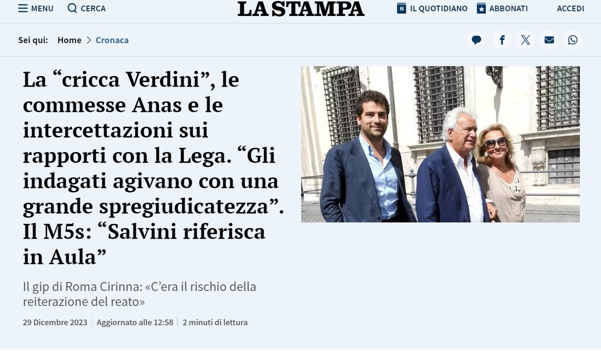 Il @Mov5Stelle presenti una mozione di sfiducia nei confronti di Salvini. Uno che ha suocero e cognato indagati per rapporti he riguardano il suo ministero non può stare in carica Lo si dica forte e chiaro in aula! Cc @GiuseppeConteIT #29dicembre