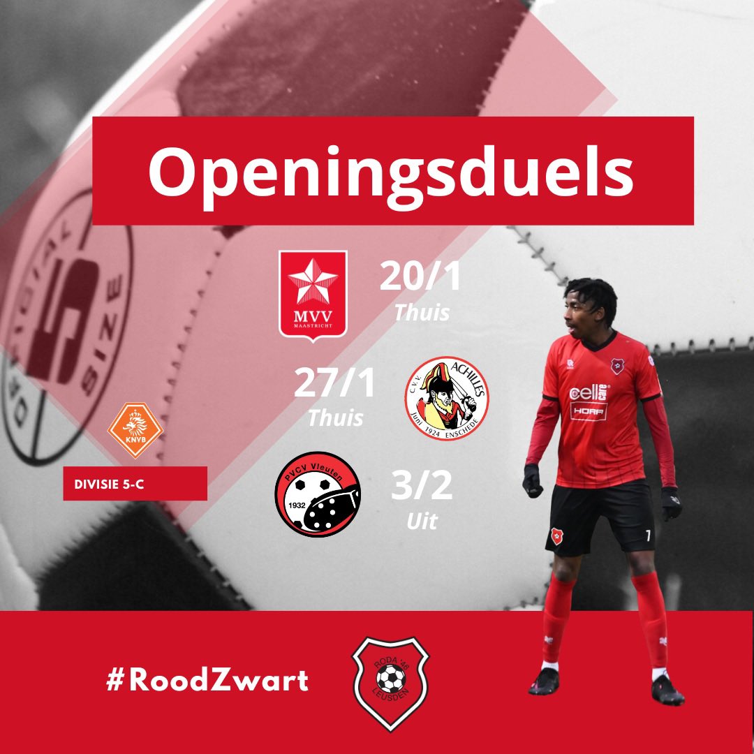 TwanEpe's tweet photo. De eerste competitiewedstrijd is er een om naar uit te kijken. We trappen thuis af tegen MVV JO18-1. Dinsdag pakken we de draad na een korte winterstop weer op! #Roda46 https://t.co/e2W0jYShoe
