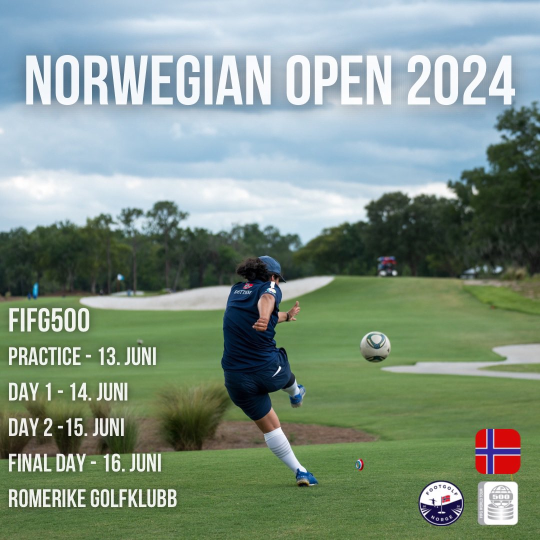 🇳🇴 NORWEGIAN OPEN 2024 🇳🇴

⛳️ 3 dager
🗓️ 14.-16. juni
📍 Romerike Golfklubb

✅ Sett av datoen. 

Mer info kommer.